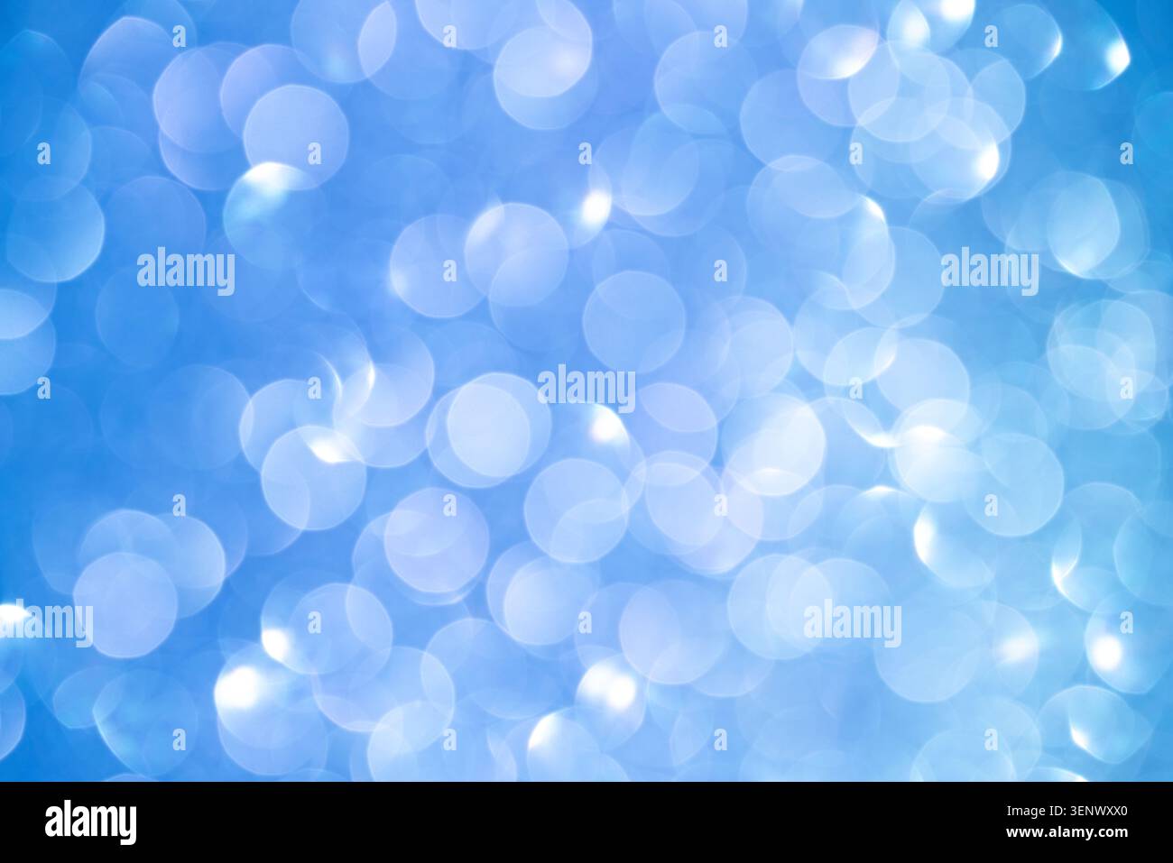 Abstract Blue Bokeh Background with Soft Light Circles for Tranquil Design Stock Photo