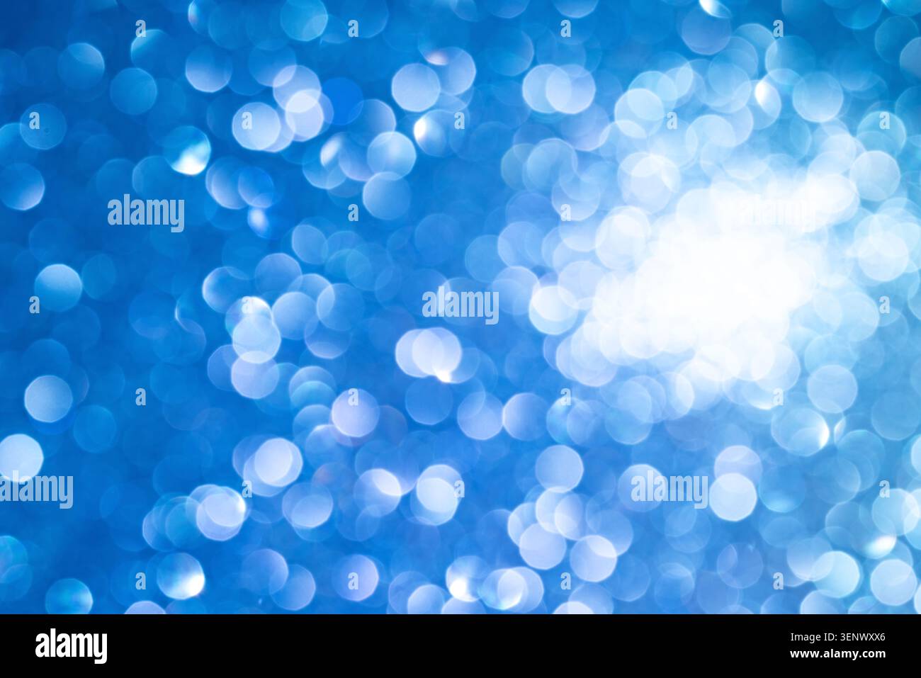 Abstract Blue Bokeh Lights Background for Creative Designs and Modern Visuals Stock Photo