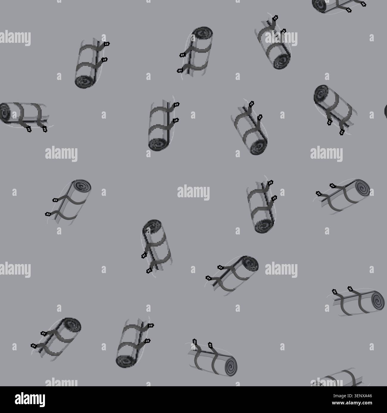 seamless pattern roll camp mat cartoon. roll camp mat sign vector Stock Vector
