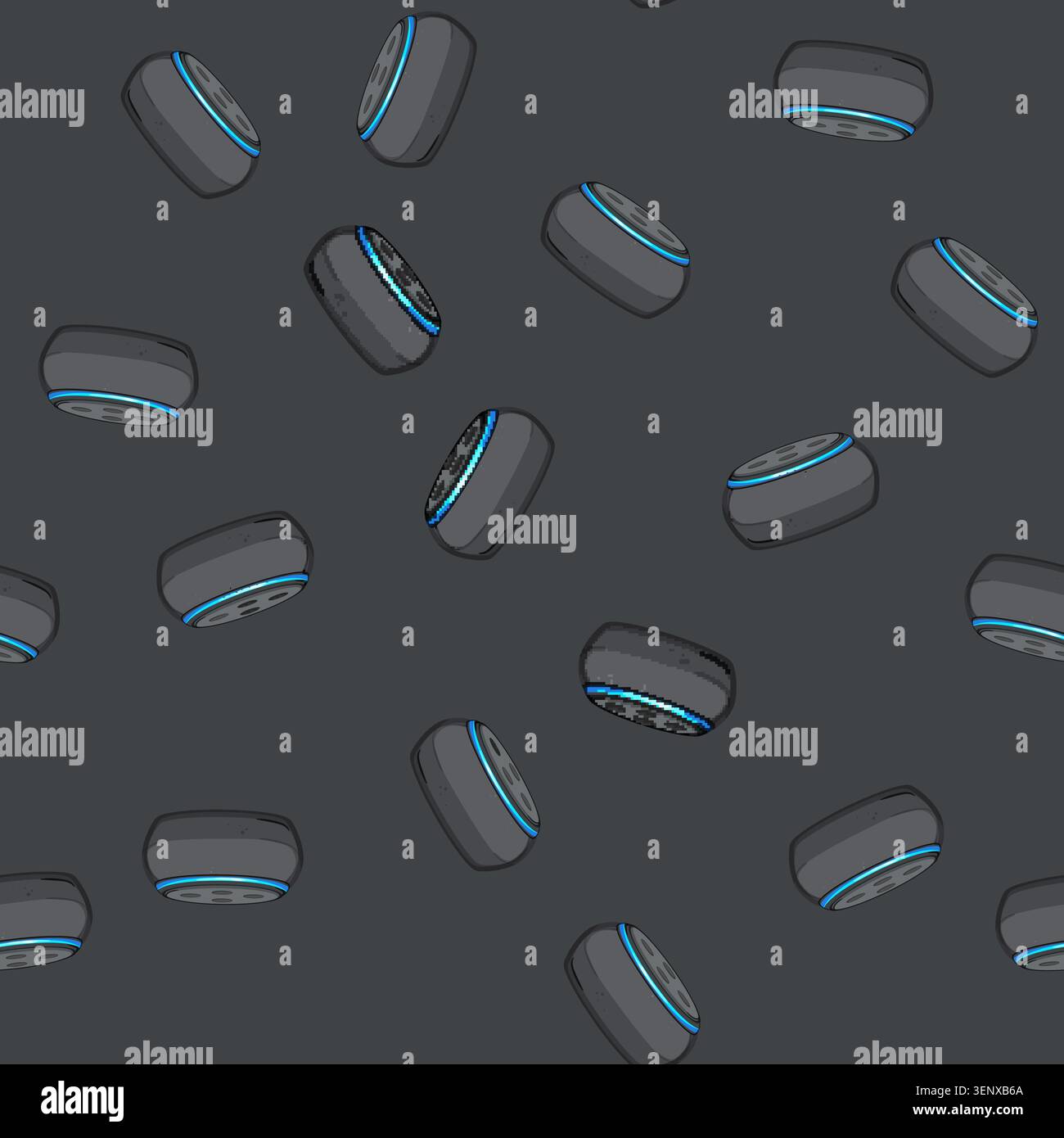 seamless pattern assistant smart speaker cartoon. assistant smart speaker sign vector Stock Vector