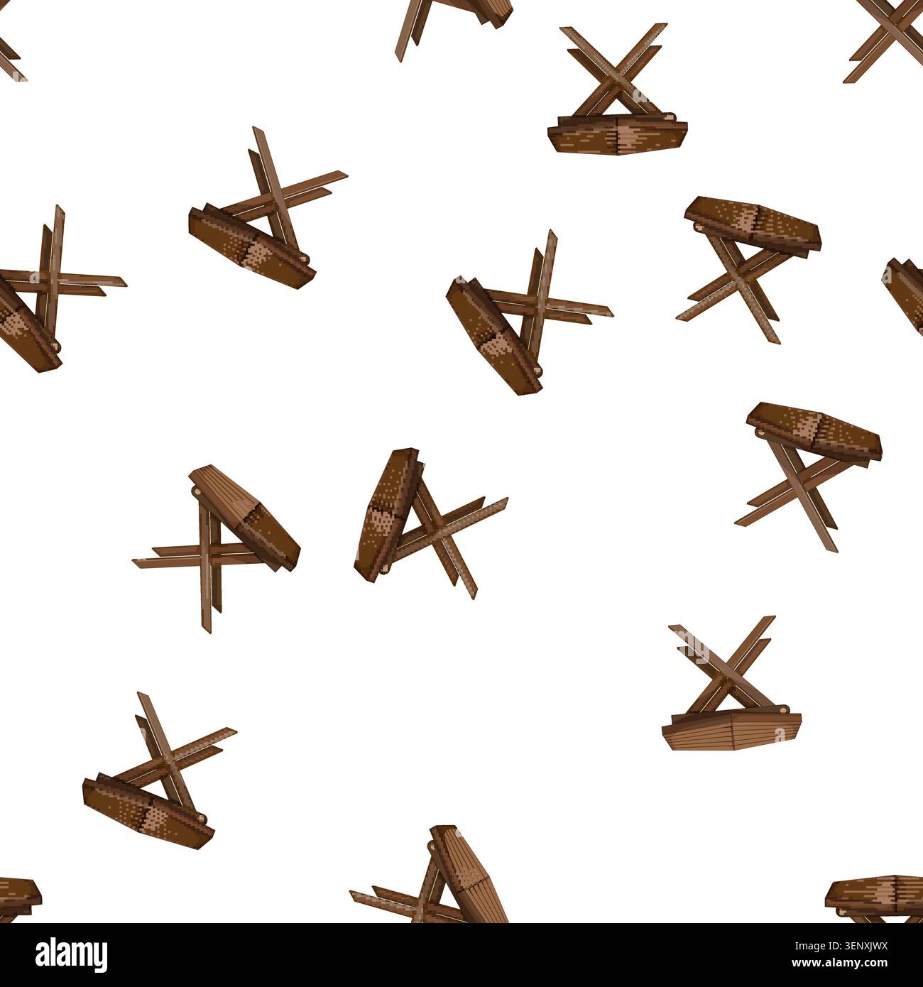 pattern wooden folding table cartoon. wooden folding table sign vector Stock Vector