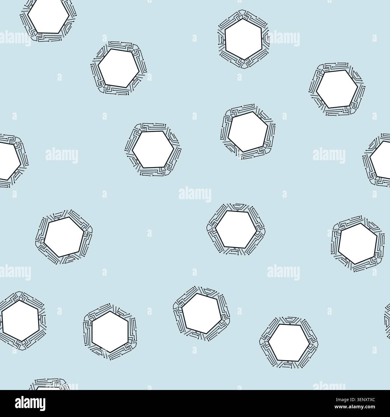 seamless pattern semiconductor microchip frame cartoon. processor siltransistor, circuitry nanotechnology, fabrication lithography semiconductor micro Stock Vector