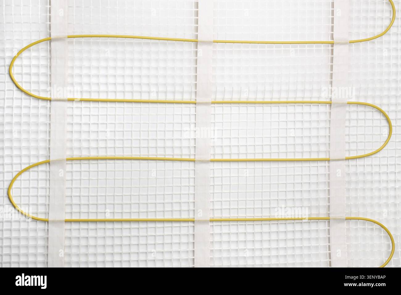 Mat electric floor heating system, for backgrounds or textures Stock Photo