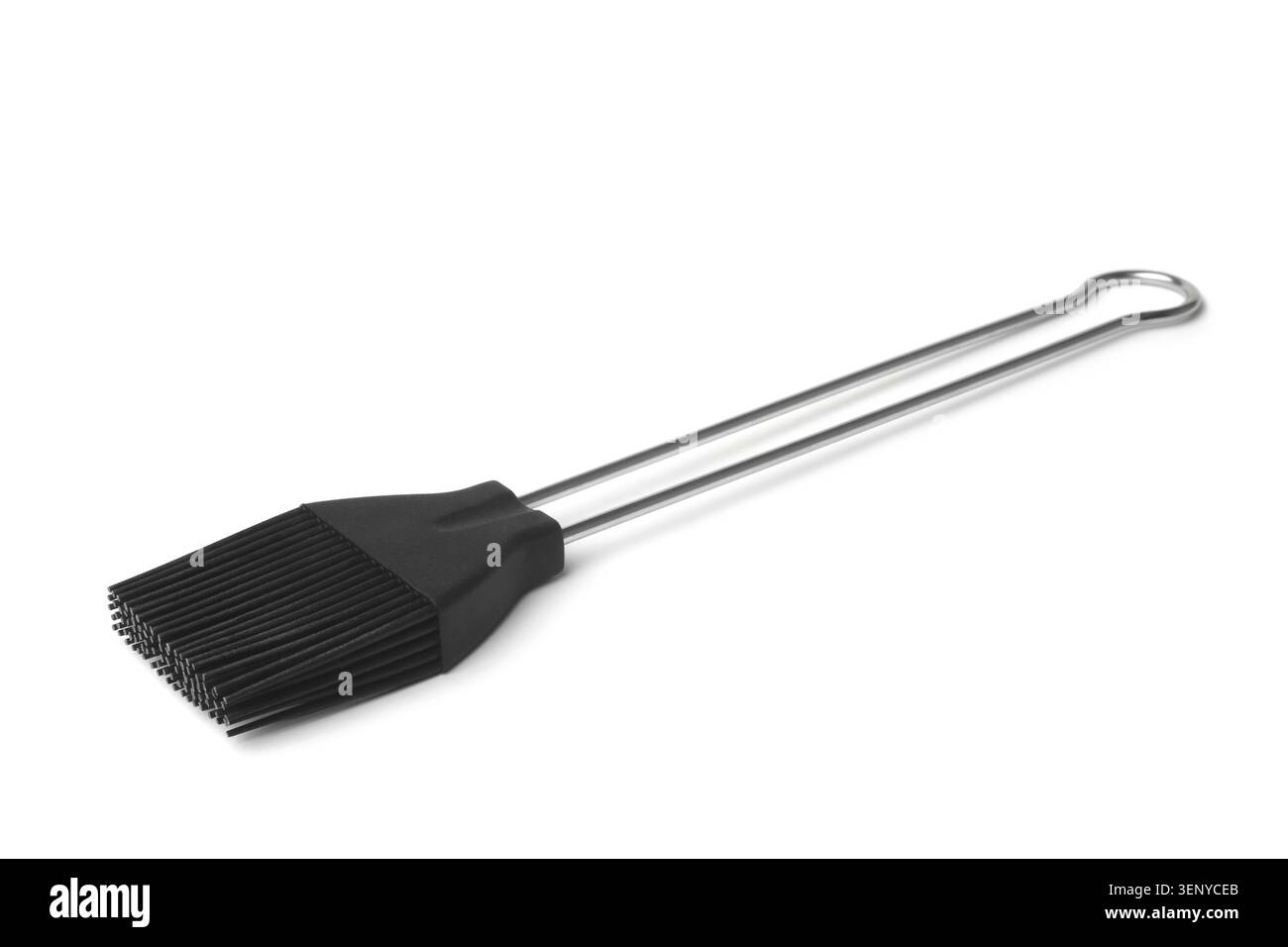 Black silicone pastry brush on white background Stock Photo