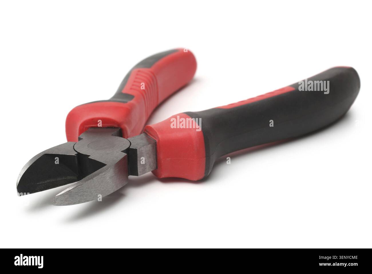 Diagonal cutting pliers on white background Stock Photo