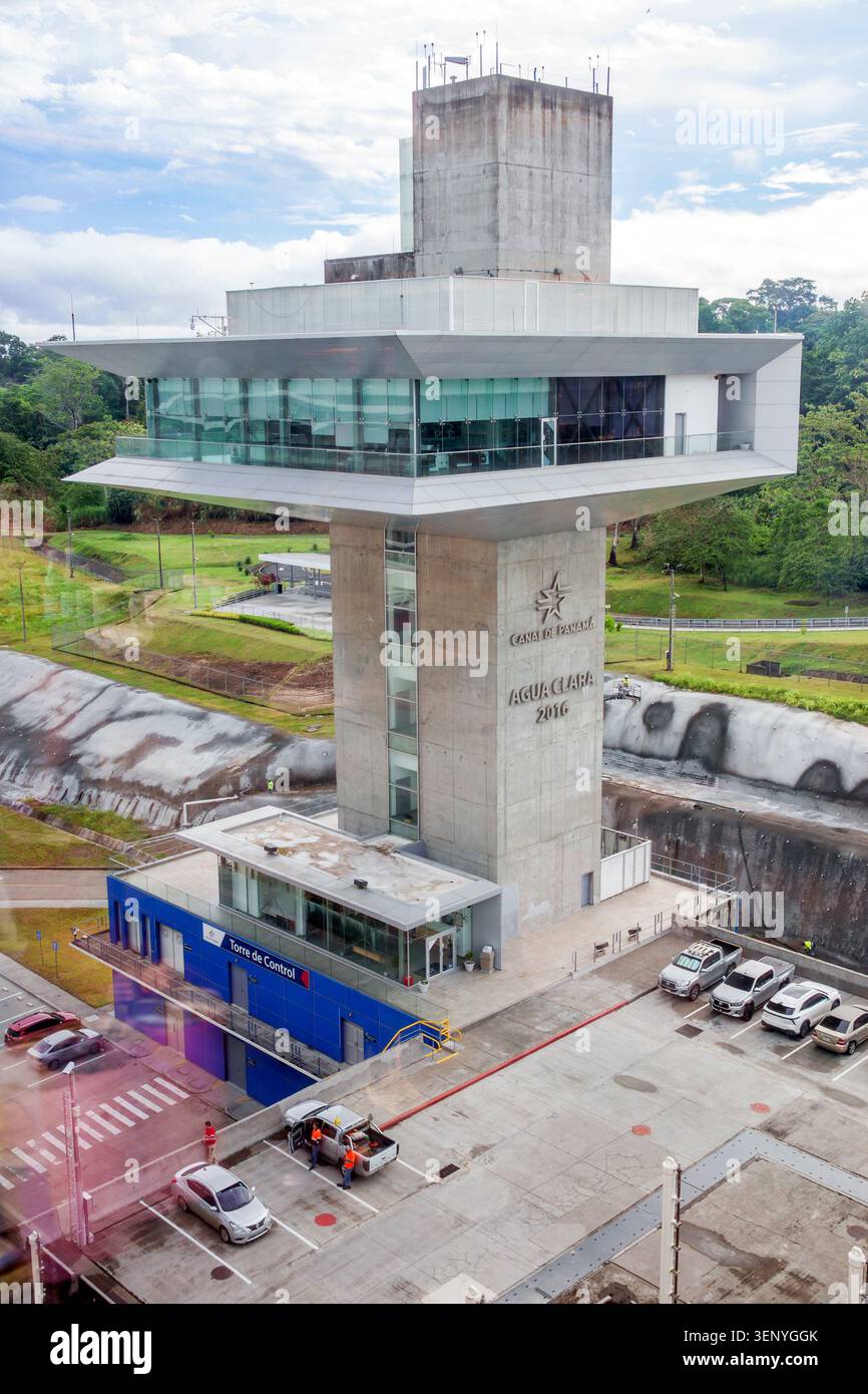 Panama Canal,Agua Clara Locks,Agua Clara Visitor Center,control tower ...