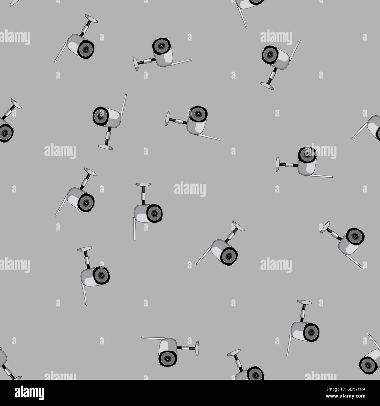 seamless pattern private ip camera cartoon. control guard, protection security private ip camera sign vector Stock Vector