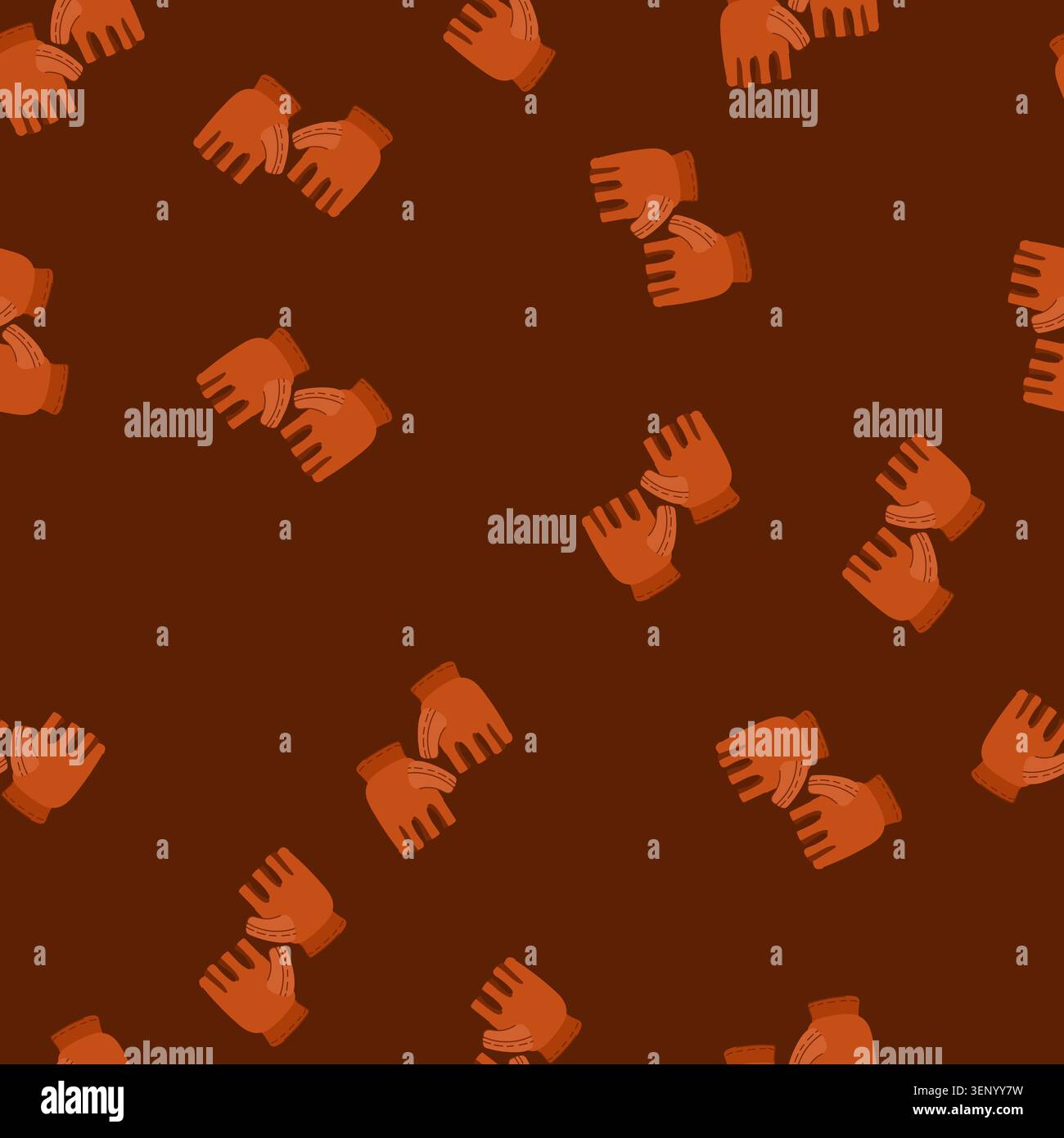 pattern automatic leather gloves cartoon. shutoff capacity, temperature control, energy efficient automatic leather gloves sign. seamless vector illus Stock Vector