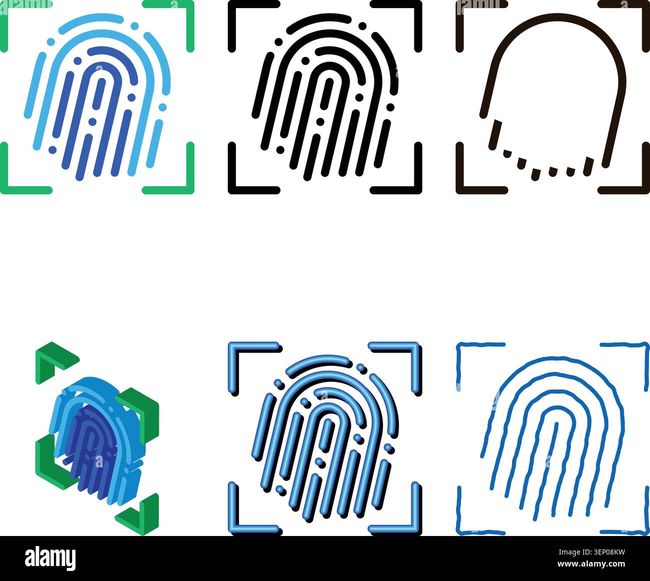 Fingerprint Dactylogram Scanner Vector Sign Icon Thin Line. Artificial Intelligence Biometric Function concepts System Linear Pictogram. Technology Su Stock Vector