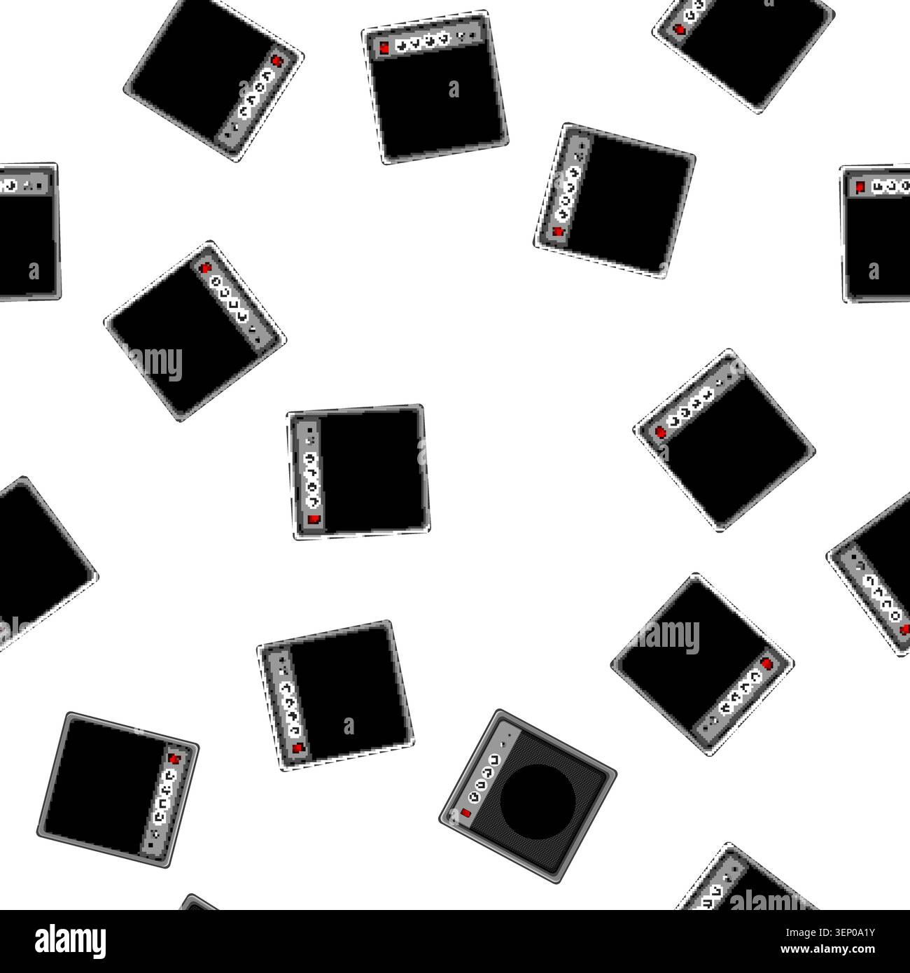 pattern volume guitar amplifier cartoon. volume guitar amplifier sign vector Stock Vector