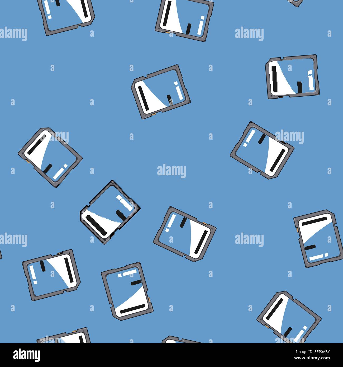seamless pattern memory sd card cartoon. micro capacity, speed class, format gigabyte memory sd card sign vector Stock Vector