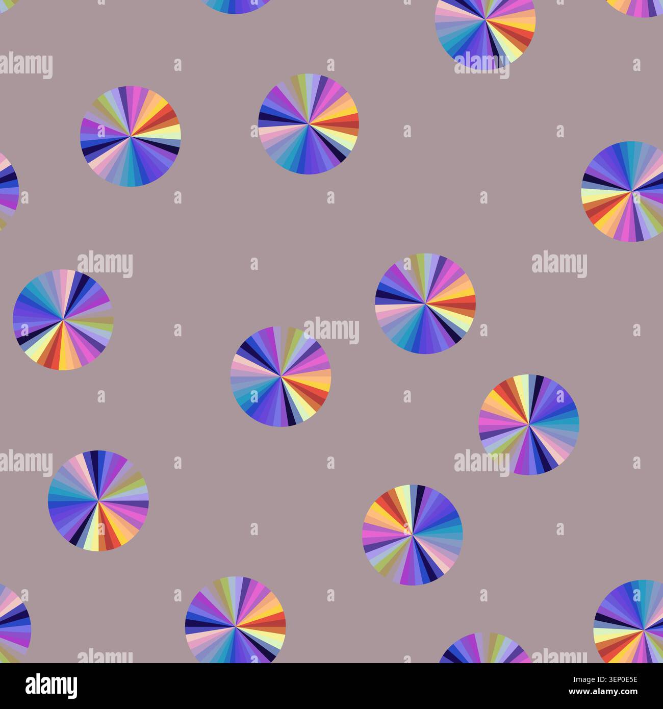 seamless pattern Abstract illustration displaying a vibrant, multi colored radial pattern forming a complete circle, representing diversity, options, Stock Vector