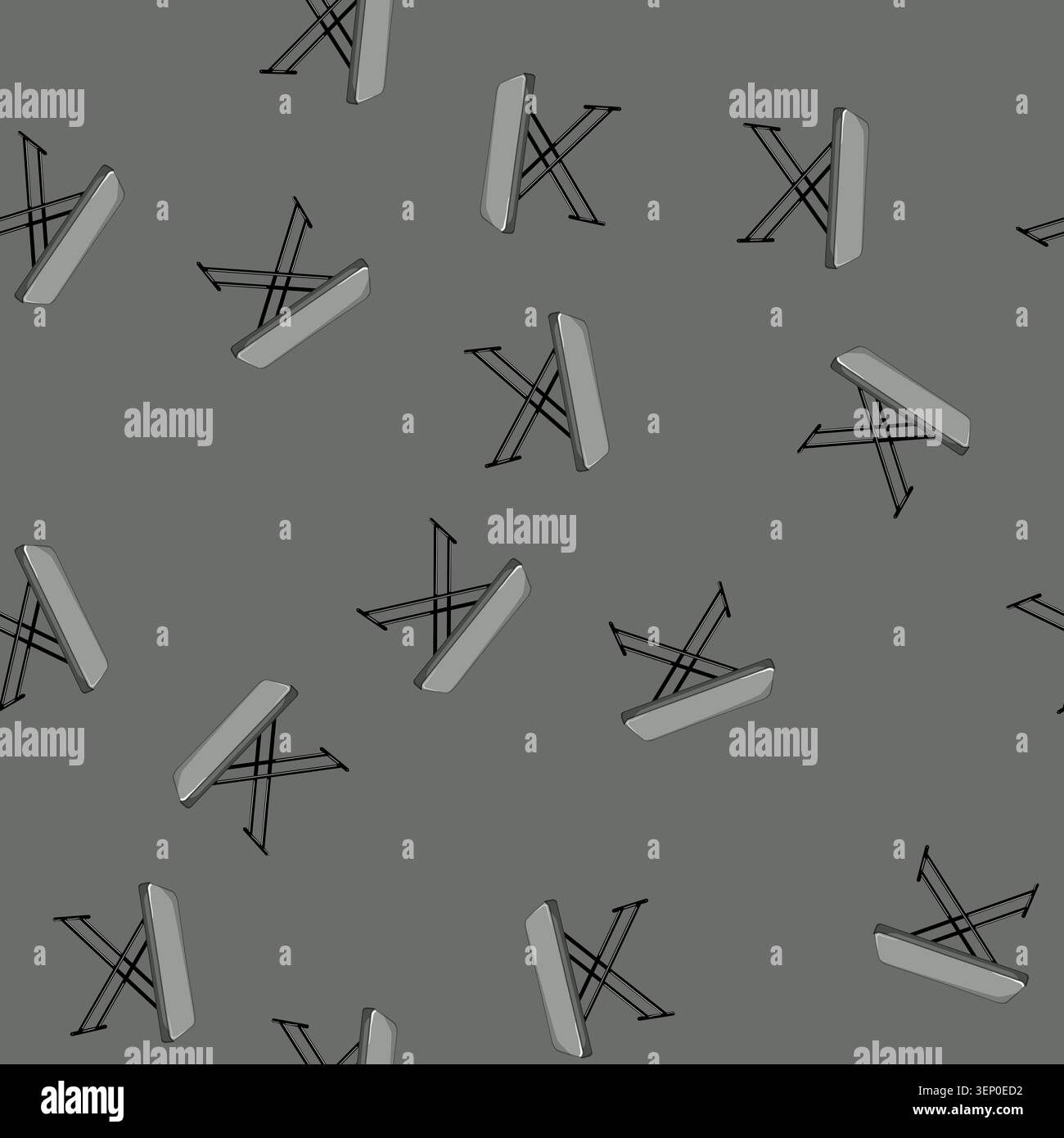 seamless pattern kitchen folding table cartoon. kitchen folding table sign vector Stock Vector