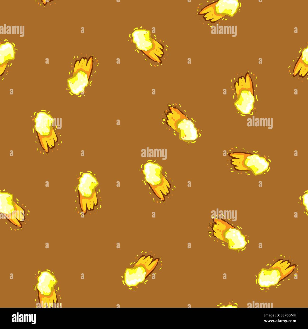 seamless pattern muzzle gun flash cartoon. smoke effect, explosion bomb, fire shooting muzzle gun flash sign vector Stock Vector