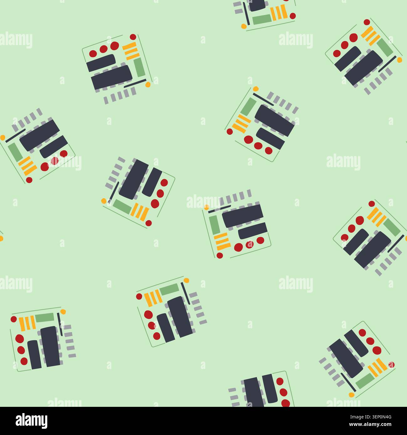 pattern arduino microcontroller cartoon. abstract pcb, motherboard science, board hardware arduino microcontroller sign. seamless vector illustration Stock Vector