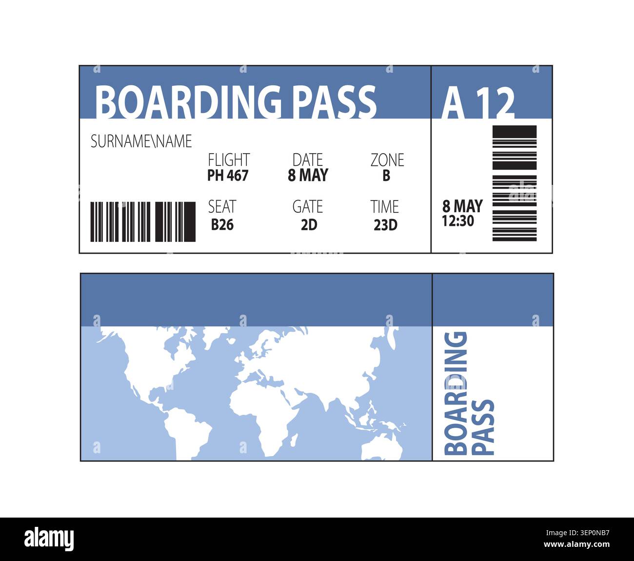 Boarding pass template. Vector illustration Stock Vector