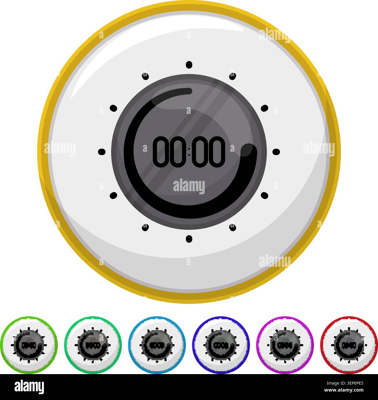time kitchen timer clock cartoon. time kitchen timer clock sign colorful illustration Stock Vector