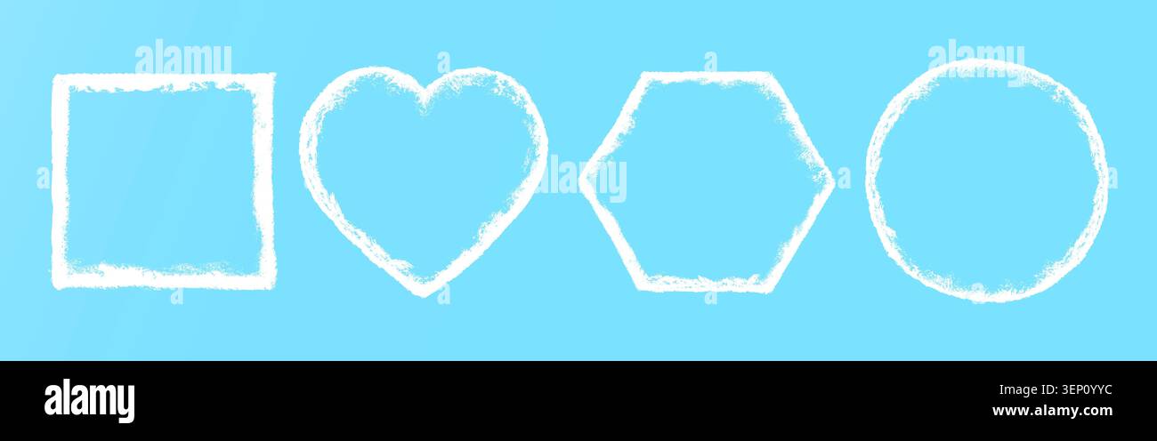 Frozen snow ice frames with frosty texture overlay vector illustration set. Stock Vector