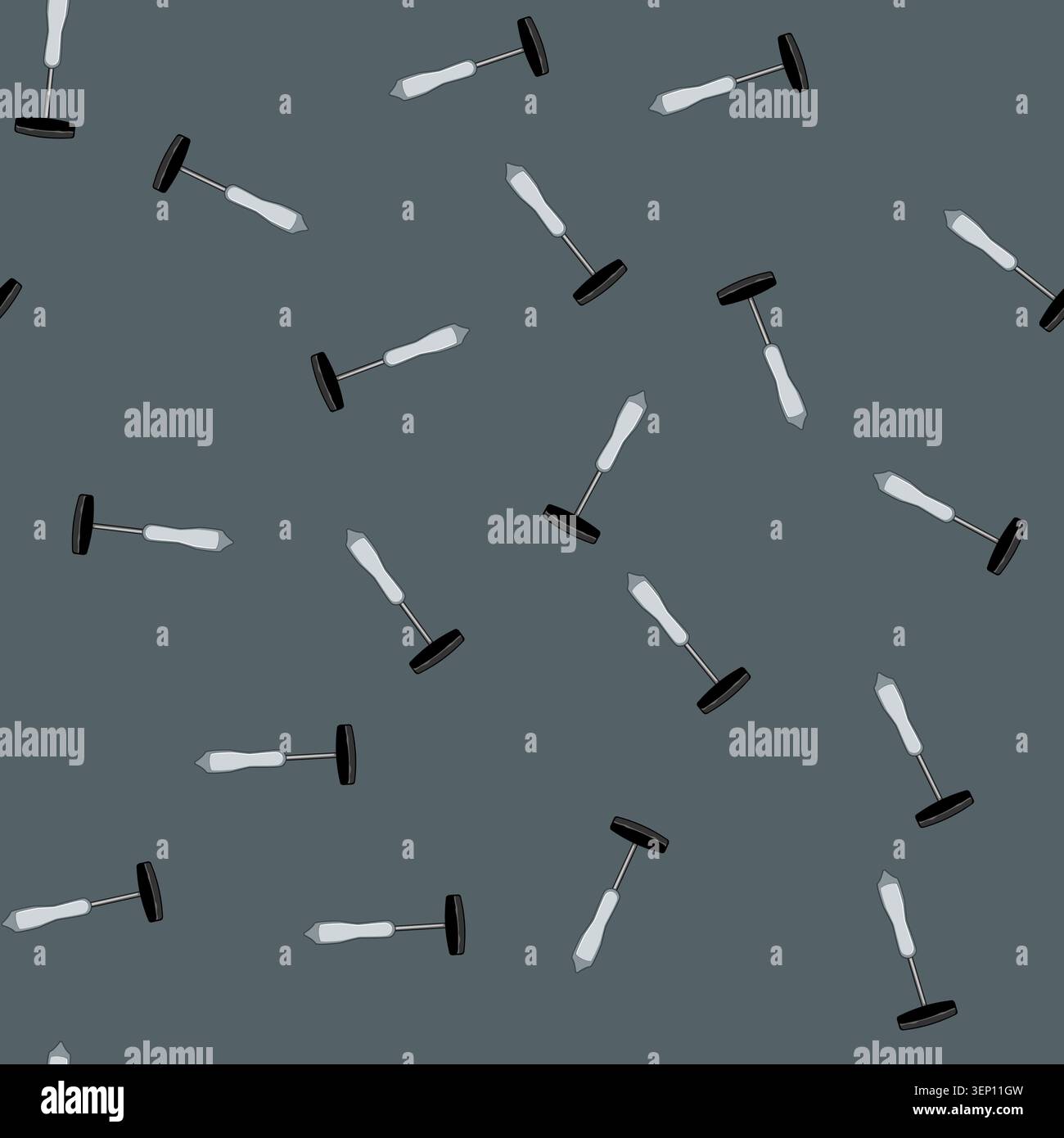 seamless pattern testing reflex hammer cartoon. response assessment, clinical neurological, tendon evaluation testing reflex hammer sign vector Stock Vector