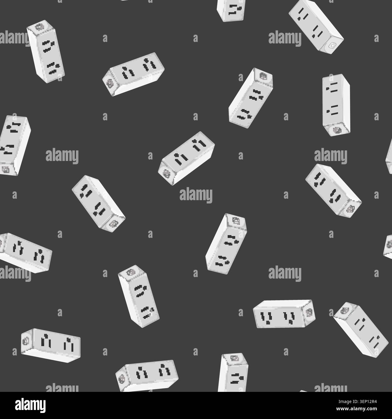 seamless pattern technology smar plug cartoon. technology smar plug sign vector Stock Vector
