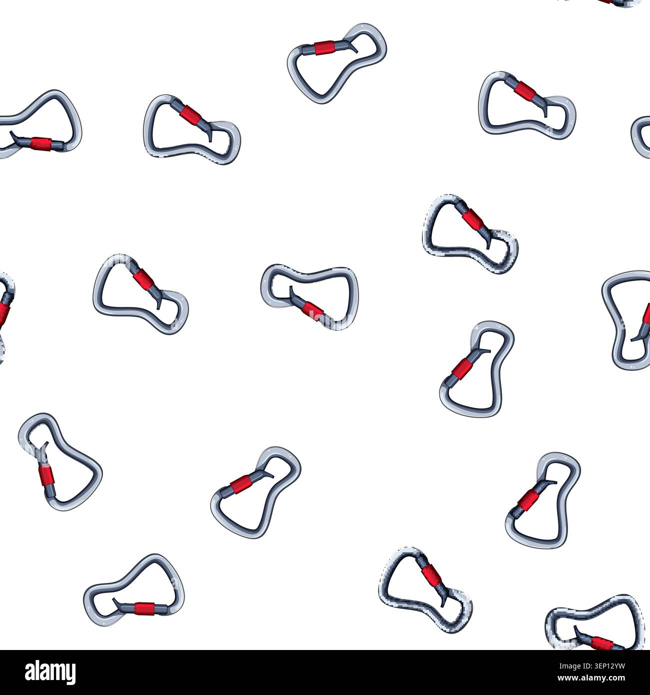 pattern hook carabiner clip cartoon. equipment object, safety security, tool clasp hook carabiner clip sign vector Stock Vector