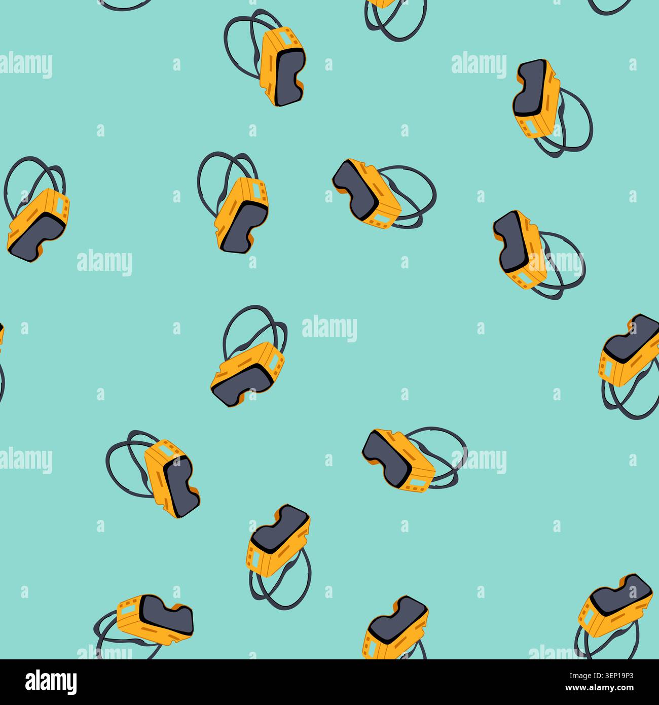 pattern virtual reality headset presenting an immersive digital experience, symbolizing future technology, cyberspace exploration, entertainment, and Stock Vector