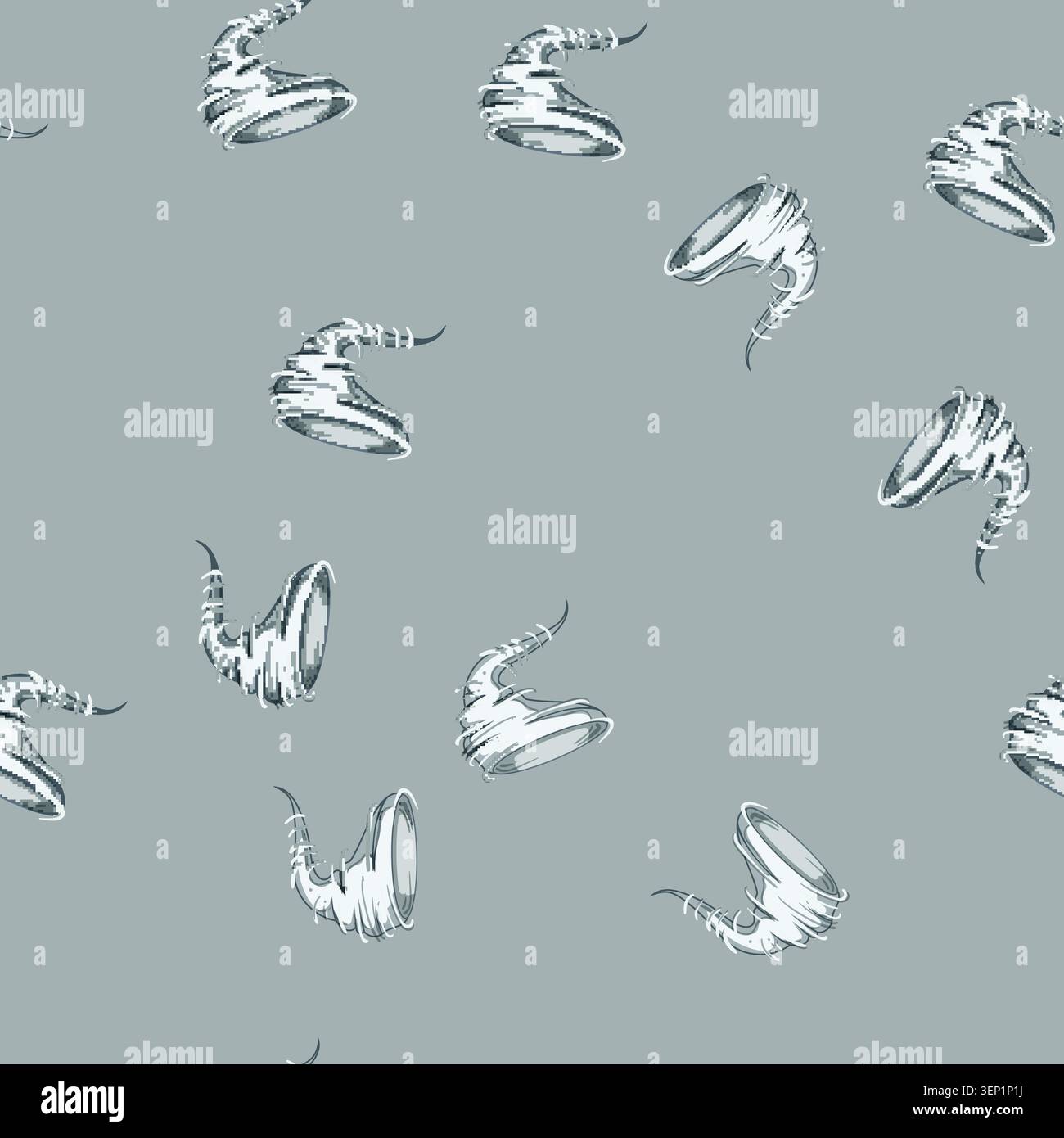 seamless pattern dark tornado cartoon. funnel disaster, destruction cloud, thunderstorm clouds dark tornado sign vector Stock Vector