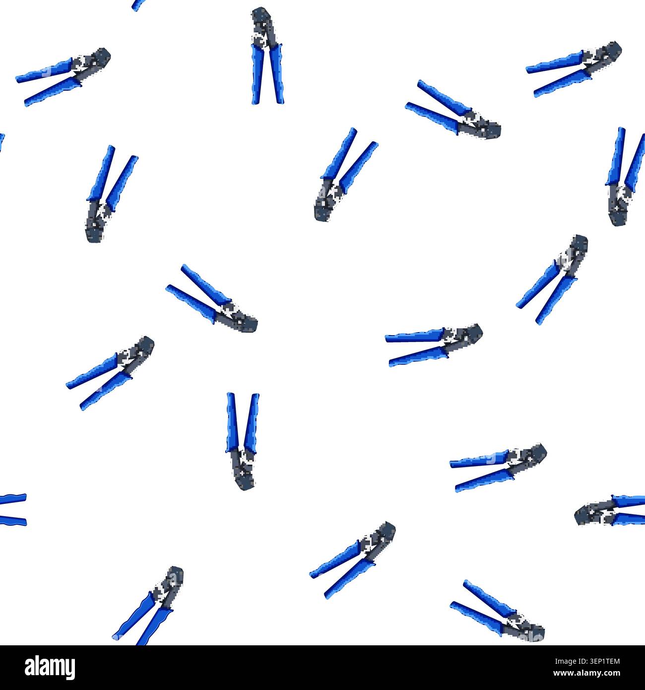 pattern wire crimper tool cartoon. pliers computer, equipment cable wire crimper tool sign vector Stock Vector
