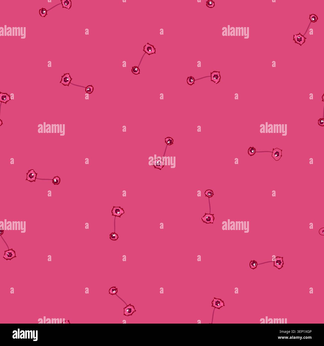 seamless pattern brain neurons cartoon. cell system, nerve synapse, structure human brain neurons sign vector Stock Vector