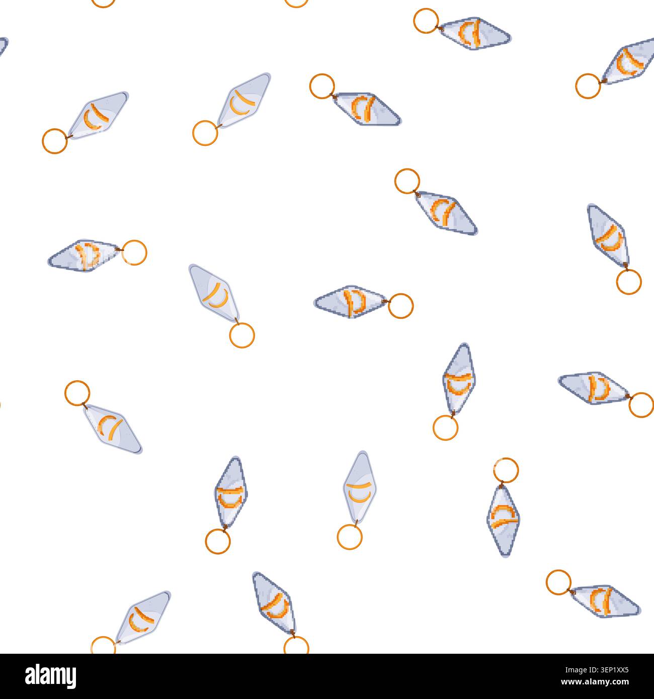 pattern silver keychain key cartoon. silver keychain key sign vector Stock Vector