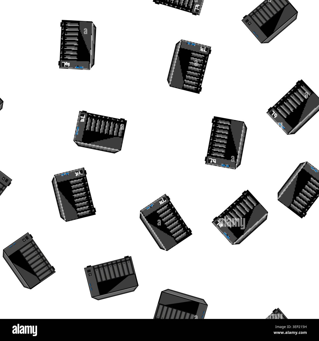 pattern Network attached storage server vector, a modern data solution for home and business environments, providing centralized file sharing and effi Stock Vector