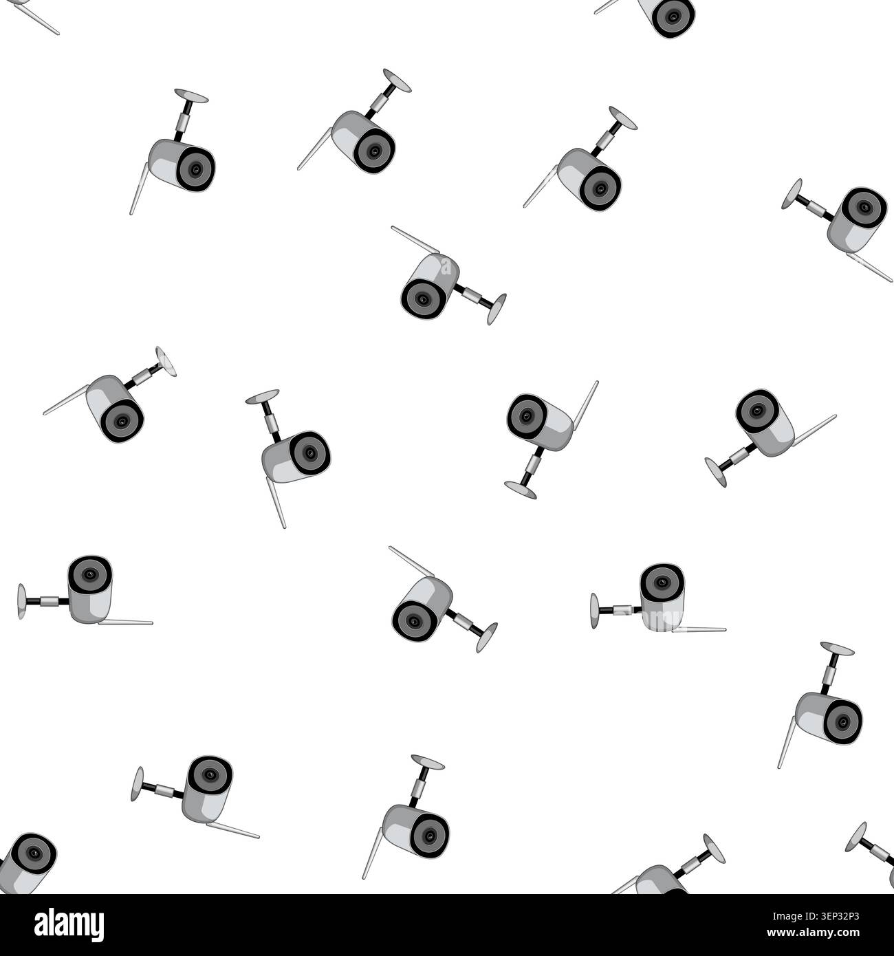 pattern private ip camera cartoon. control guard, protection security private ip camera sign vector Stock Vector