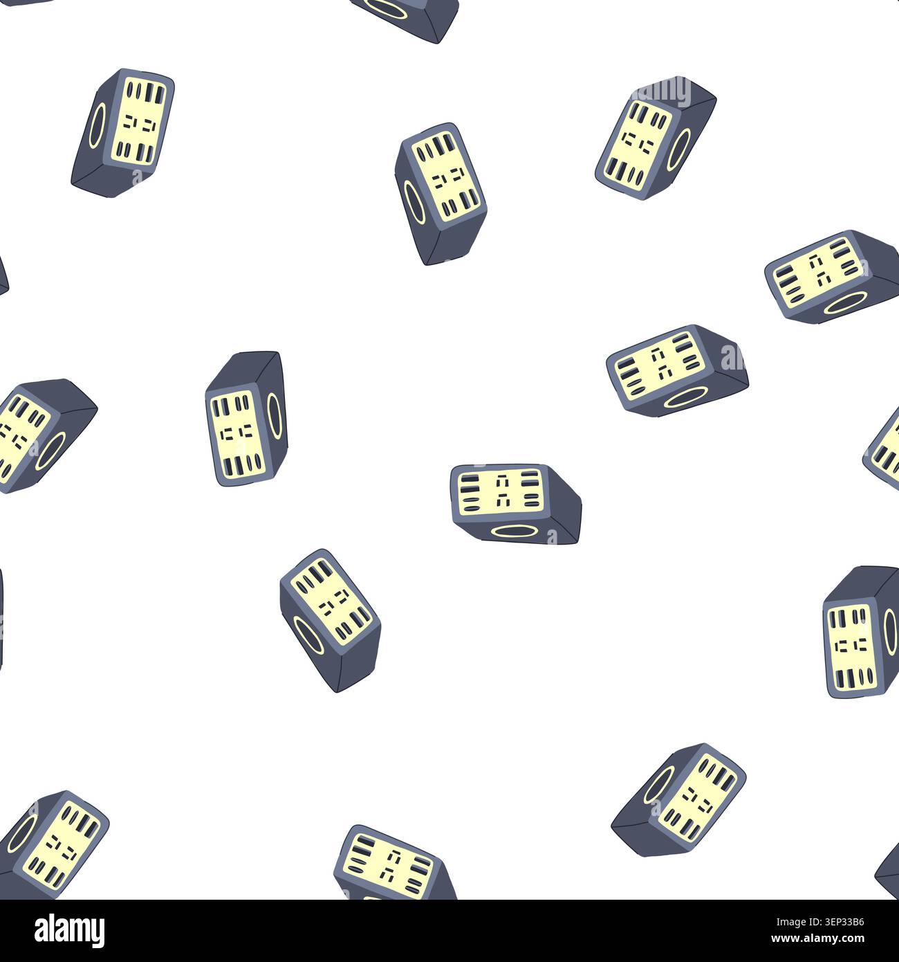pattern technology multi device charging station cartoon. smcable compact, efficient sleek, modern convenient technology multi device charging station Stock Vector