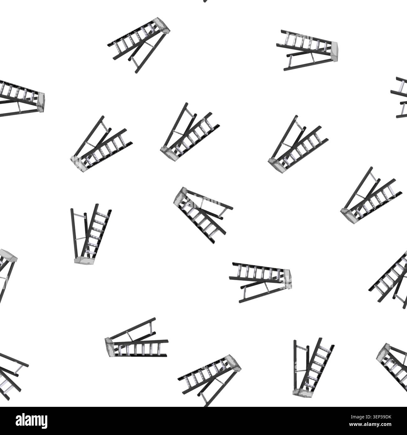 pattern safety step ladder safety cartoon. safety step ladder safety sign vector Stock Vector