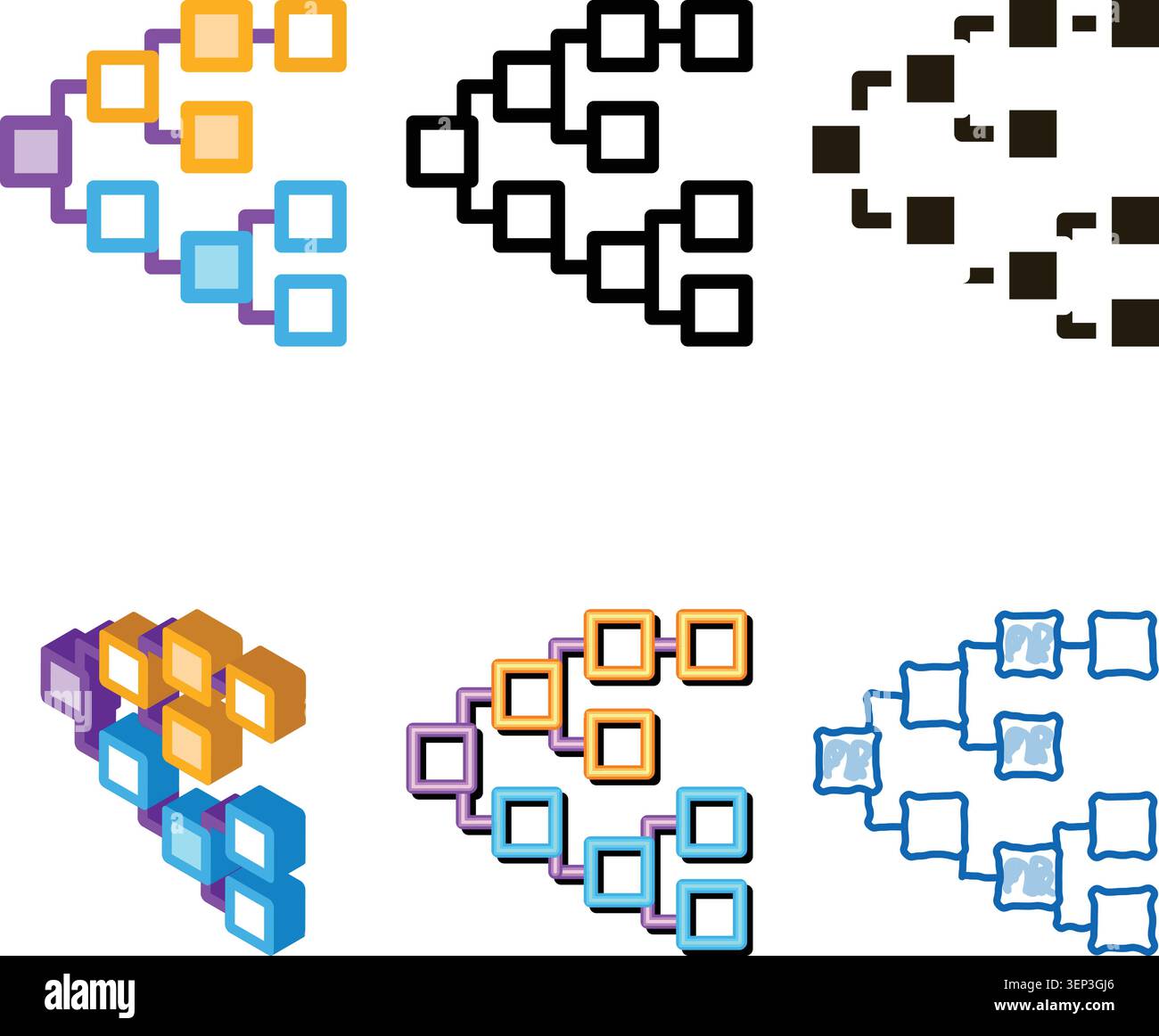 front end hierarchy icon vector. front pack end hierarchy sign. color symbol Stock Vector