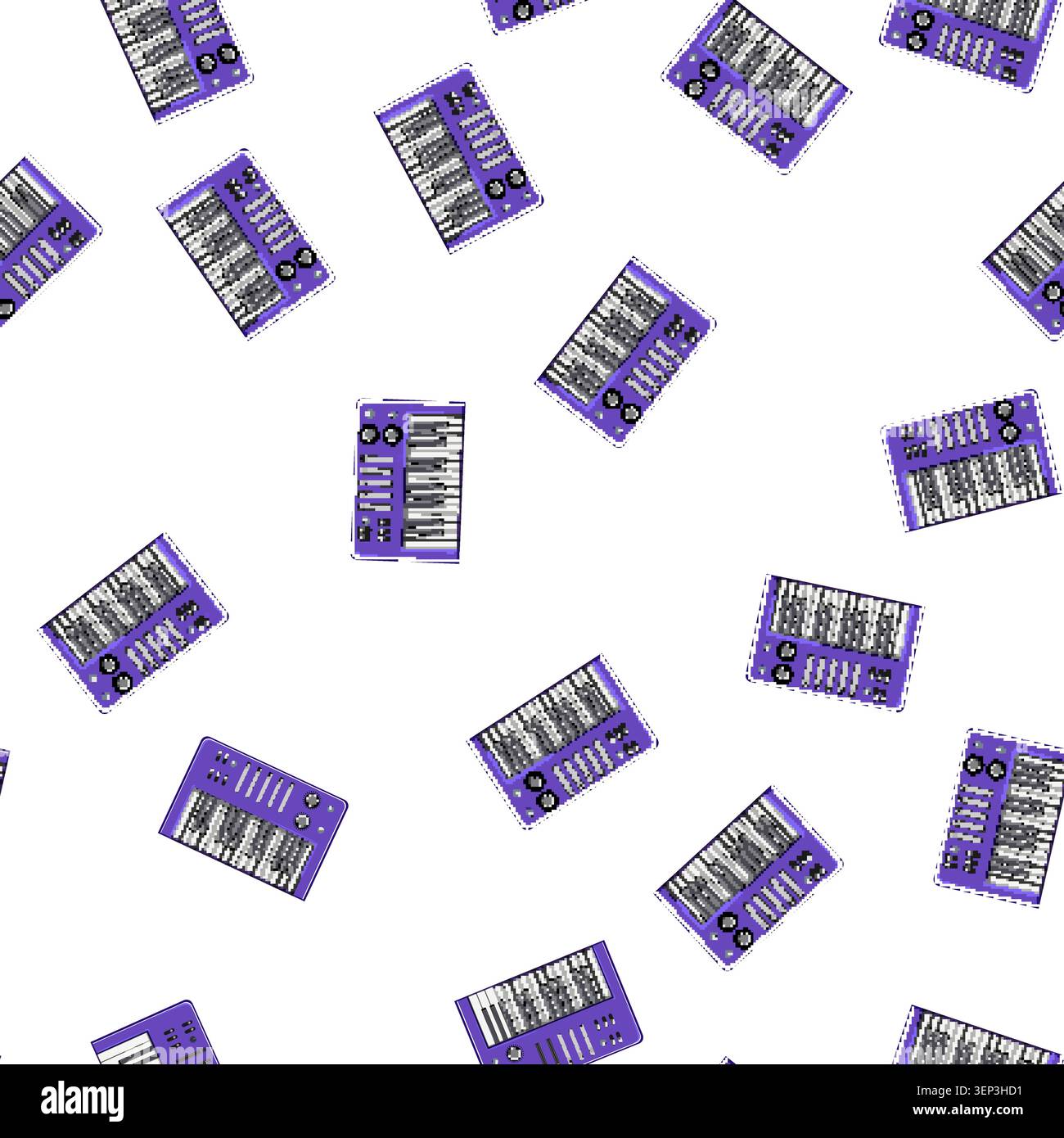 pattern electronic synthesizer audio cartoon. electronic synthesizer audio sign vector Stock Vector