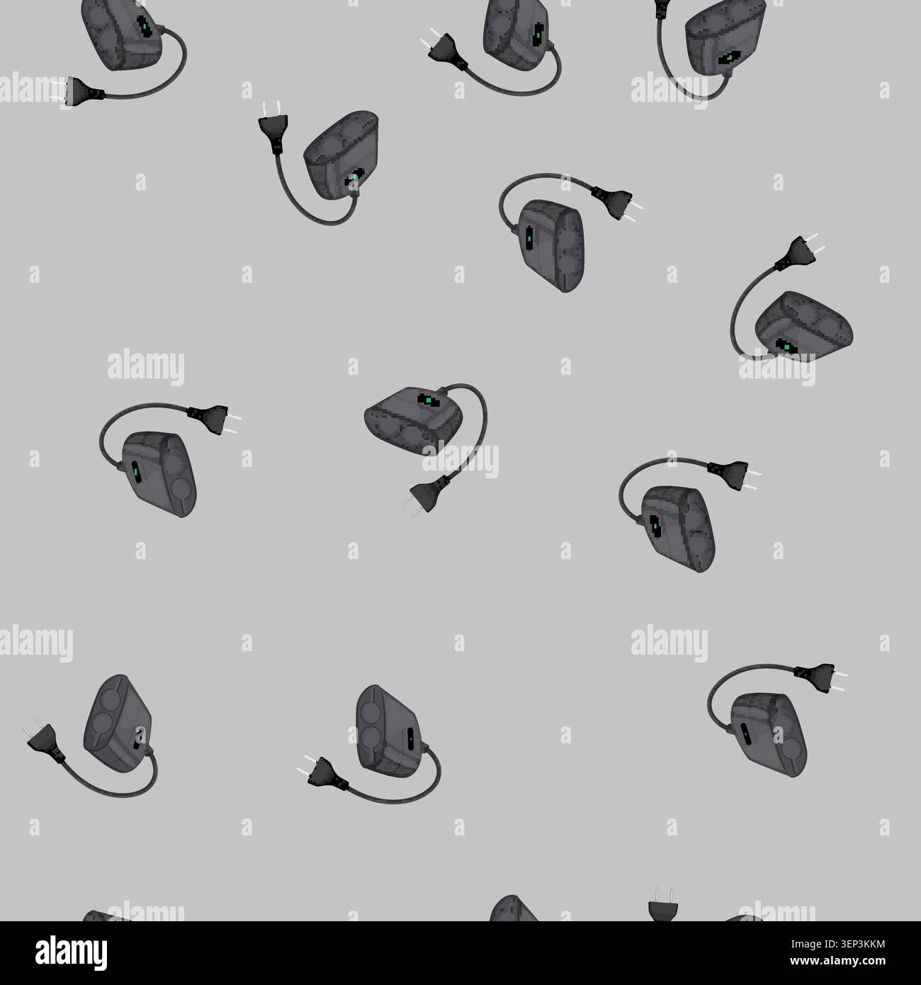 seamless pattern wall smar plug cartoon. wall smar plug sign vector Stock Vector