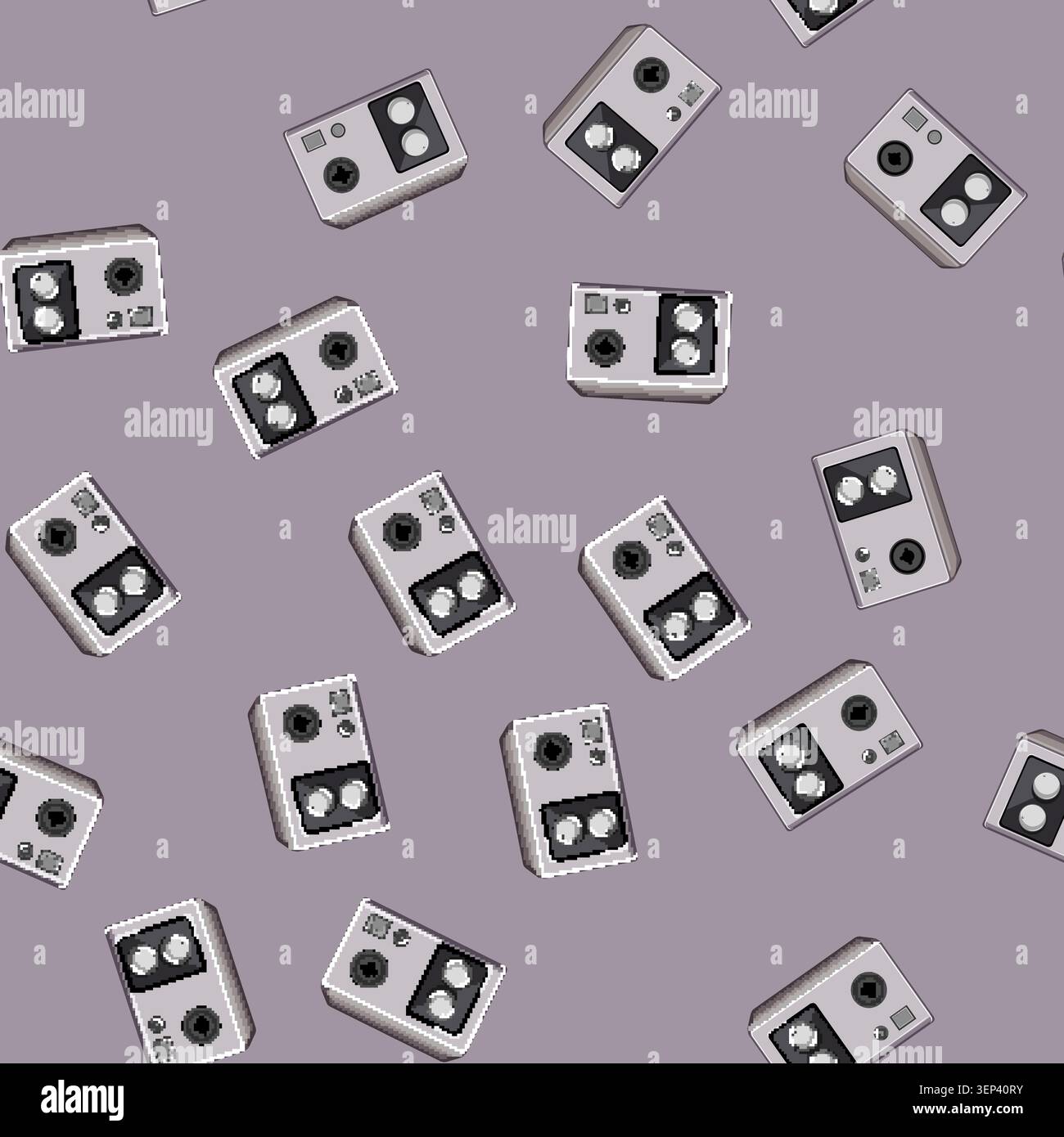seamless pattern voice audio interface cartoon. voice audio interface sign vector Stock Vector