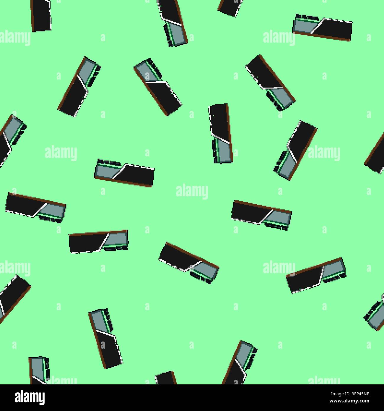 seamless pattern pc desktop memory cartoon. ram access, board hardware pc desktop memory sign vector Stock Vector