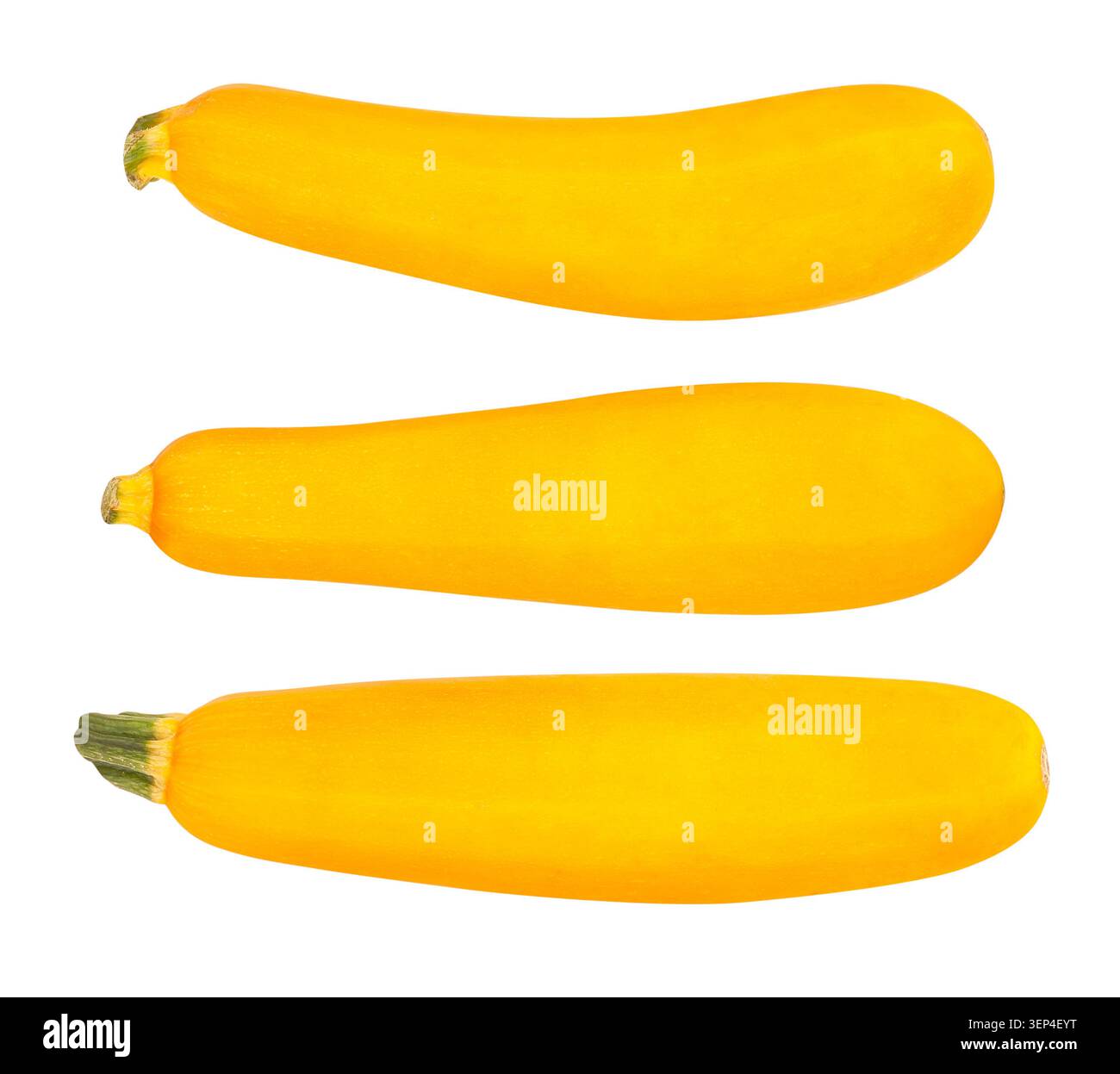yellow courgette path isolated on white Stock Photo