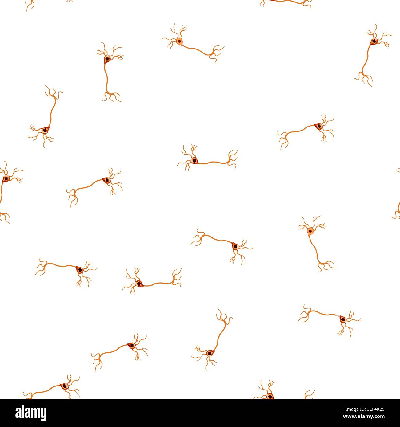 pattern cell neurons cartoon. system nerve, synapse structure, human anatomy cell neurons sign vector Stock Vector