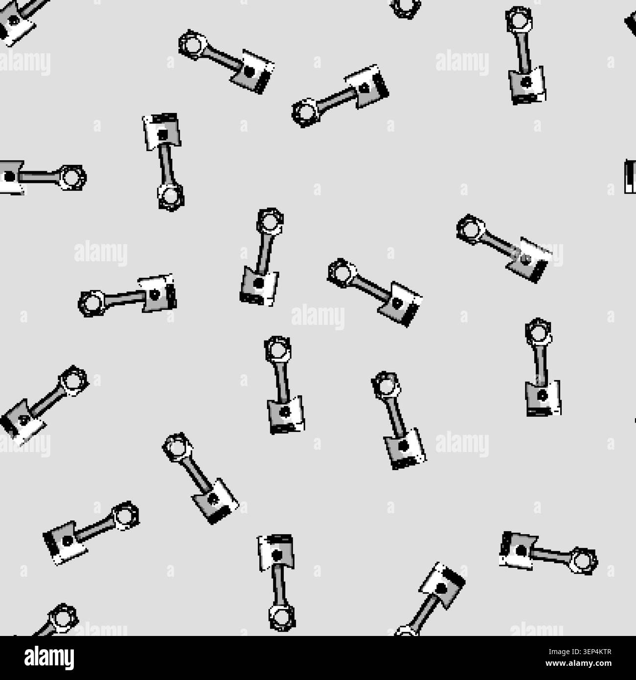 seamless pattern Engine piston and connecting rod illustrating crucial mechanical components for internal combustion processes, representing essential Stock Vector