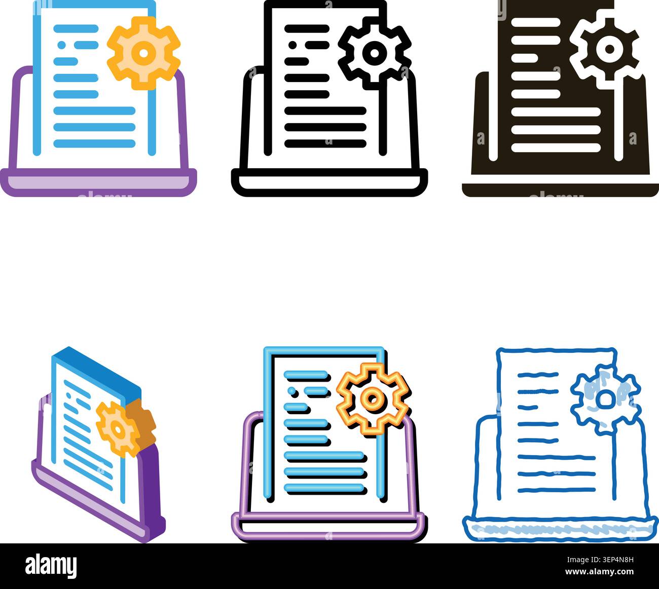 front end variants technical tasks icon vector. front end technical tasks sign. color symbol Stock Vector