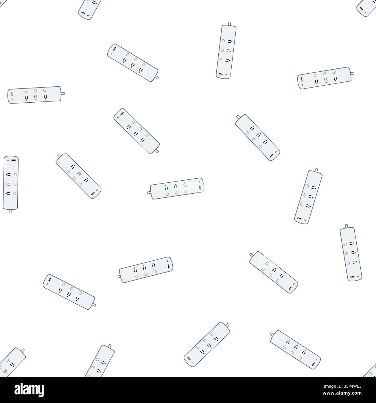 pattern control power strip smart cartoon. remote energy, efficient timer, voice compatible control power strip smart sign vector Stock Vector