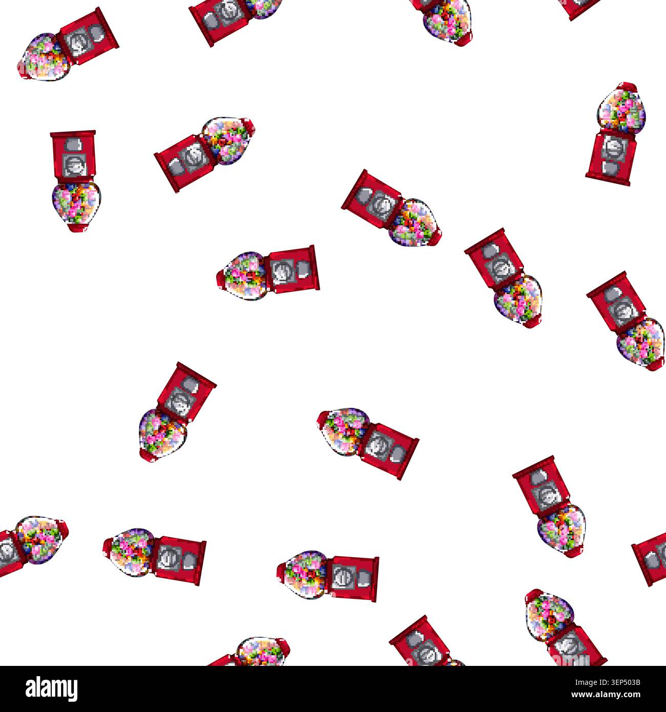 pattern gum bubblegum machine cartoon. gum bubblegum machine sign vector Stock Vector