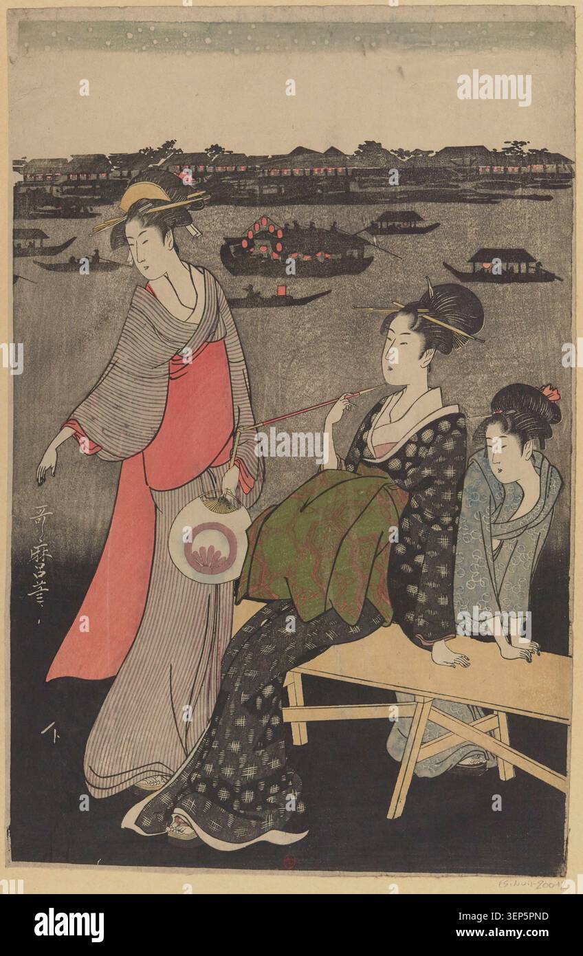 Pleasure-Boating on the Sumida River, 1788/90, Kitagawa Utamaro