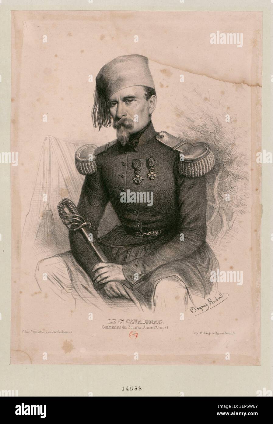 French zouaves colonial military officer portrait 19th century hi-res ...