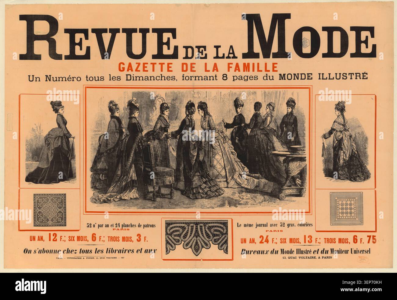 Revue de la fashion, Gazette de la Famille, 1887, No. 832: Etoffes