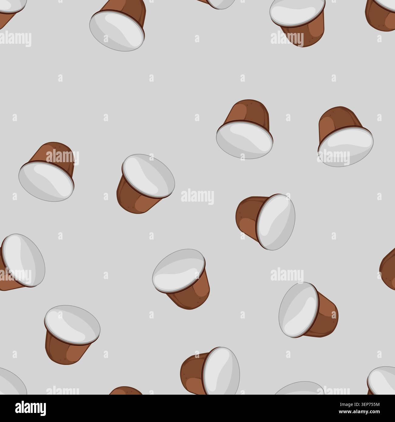 seamless pattern breakfast capsule coffee cartoon. breakfast capsule coffee sign vector Stock Vector