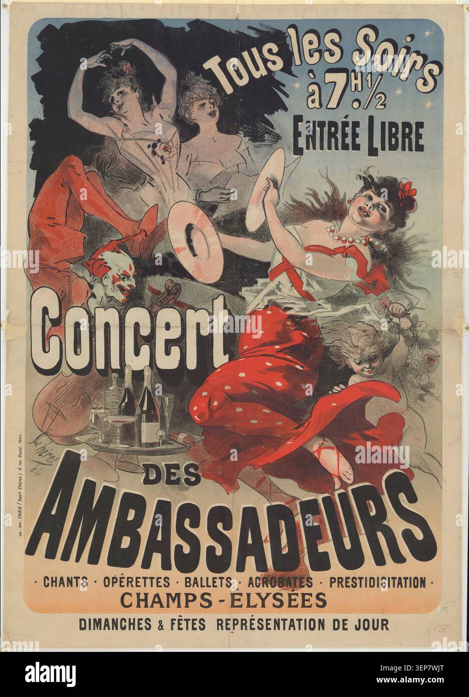Advertising poster concert 19th century hi-res stock photography